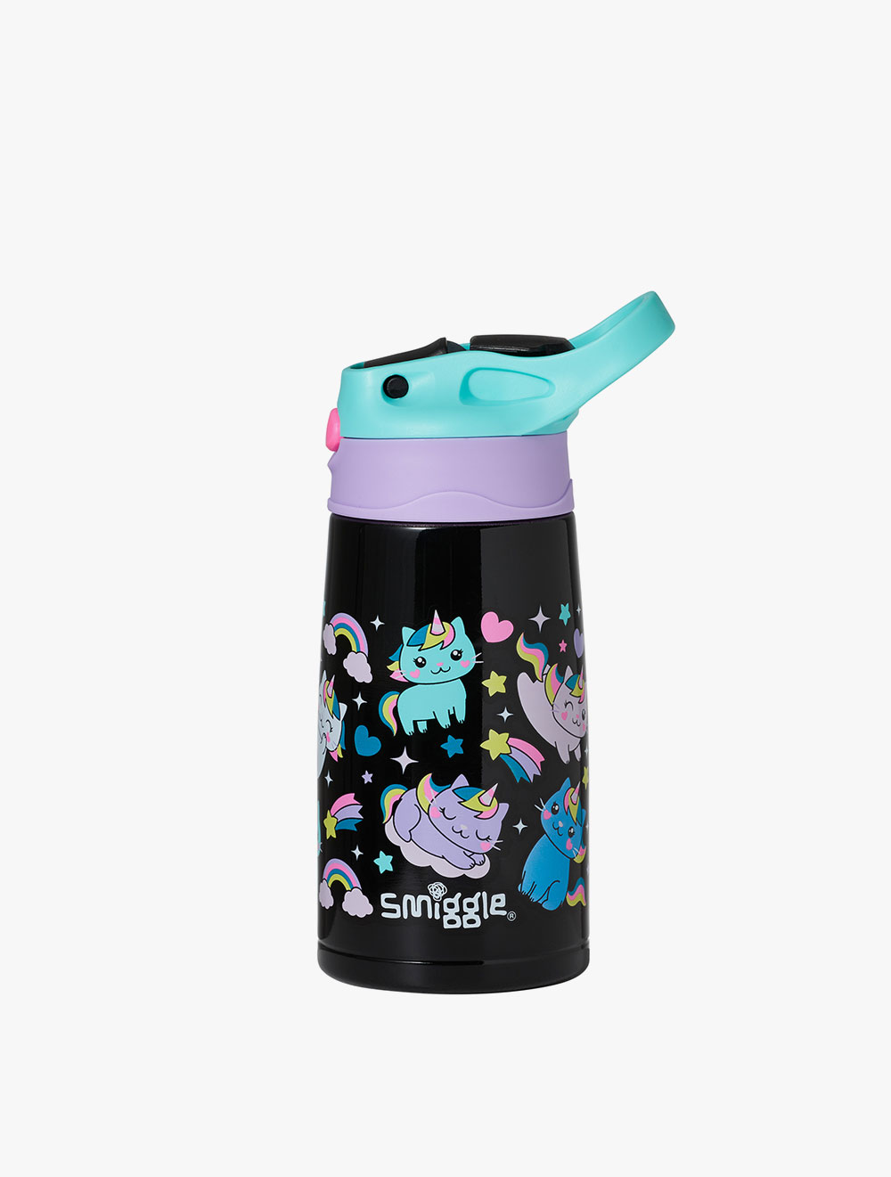 Smiggle Sky Hi Junior Stainless Steel Drink Bottle With Flip 446890BLM